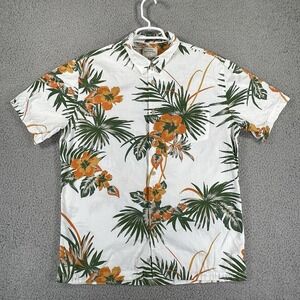 Quiksilver Collection Mens Hawaiian Shirt Regular Fit L L Floral Beach Resort